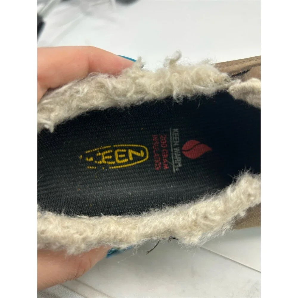 KEEN Bailey Slip-On Shoes Womens Brown Waterproof Faux Fur Lined Outdoor Size 7